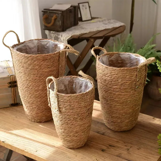 Tall Natural Wicker Planter Basket! 🌿