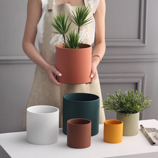 Nordic Industrial Style Colorful Ceramic Flowerpot